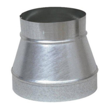 Duct Reducer, Single Wall Round, 12 in x 6 in, Sheet Metal
