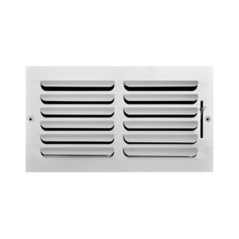 Blade, 1-Way Supply Curved, 14 in WD, 14 in HT, Steel, White