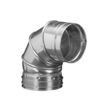 Duct Elbow, Adjustable, Round, Gas Vent, 90 deg, 4 in, 28 Ga