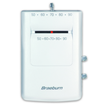 Braeburn, Thermostat, Mechanical, 1 Heat/1 Cool