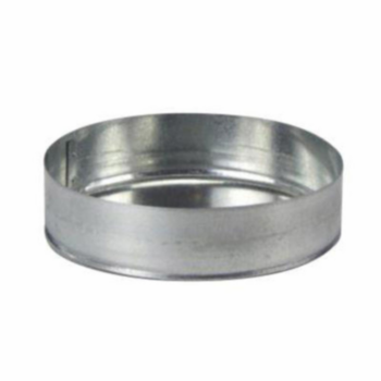 End Cap, Tee, Crimped, 12 in, Galv Steel, Silver, 28 gauge