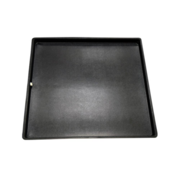 Drain Pan, Long, 36 in WD, 36 in LG, 2 in HT, Plastic, Black