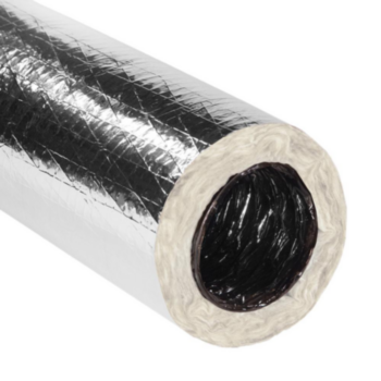 Flexible Duct, 6 in Dia, 25 ft LG, R8, Round
