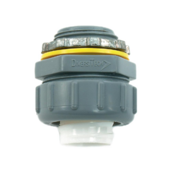 Conduit Connector, Non-Metallic, 0.5 in, Zinc, Gray