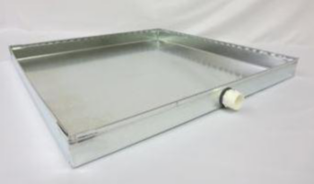 Drain Pan, 26 in WD, 60 in LG, 2 in HT, 26 gauge THK, Steel