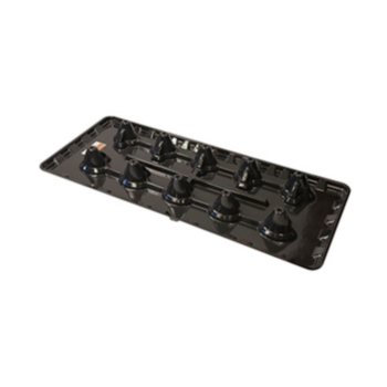 Drain Pan, Condensate, 34 in WD, 79 in LG, 7.5 in HT, Black