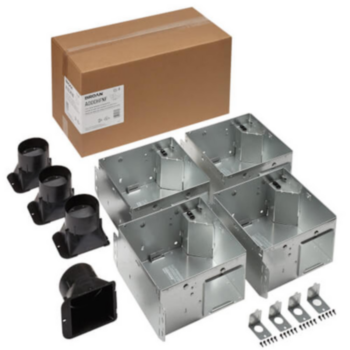 Ventilation Kit, Fan, Galv Steel, Wall/Ceiling, Meets UL