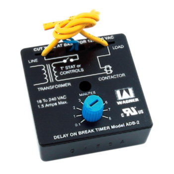 Delay Timer, Adjustable, on Break, 6 sec to 8 min, 240 VAC