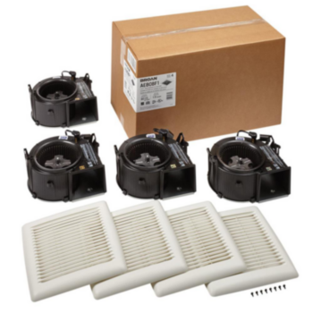 Exhaust Fan, Bathroom Finish Pack, 80 cfm, 120 V, 0.3 A