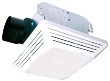 Exhaust Fan, Bathroom Ceiling, 70 cfm, 2840 rpm, Plastic