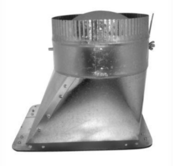 Duct Collar, Take-Off, Rectangular, Side, 6 in Dia, Silver