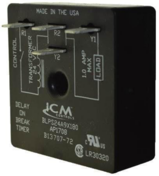 Time Delay Relay, Delay on Break Timer, 180 sec
