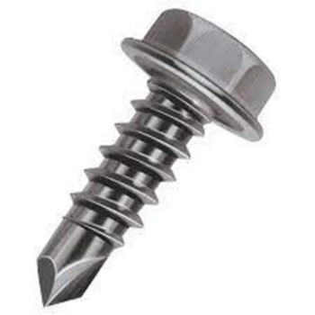 Self-Drilling Screw, Tip, 8 in-18, 0.5 in, Steel, Hex, #2