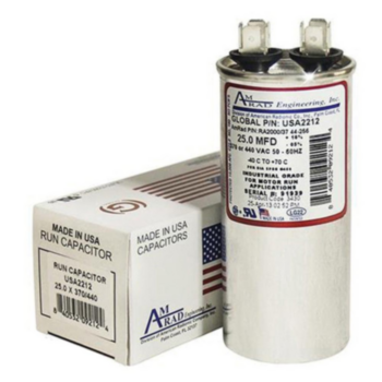Capacitor, Run, 25 MFD, 370 V