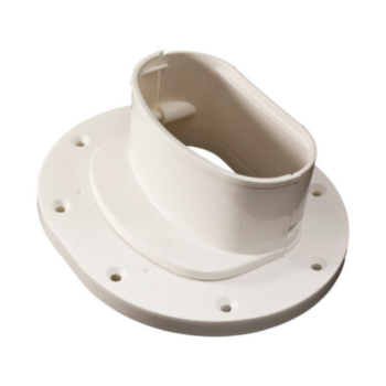 Flange, Wall, Plastic, White, -4 to 140 degF