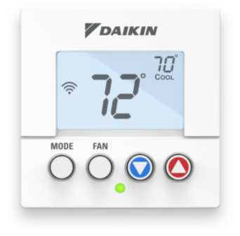 Daikin, Thermostat, 24 VAC, 2 Heat/2 Cool, 3.2 in WD, 3.2 in HT