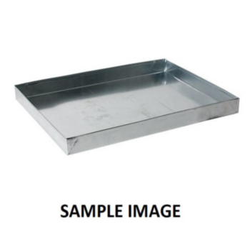 Drain Pan, 24 in WD, 24 in LG, 2 in HT, 26 gauge THK, Gray