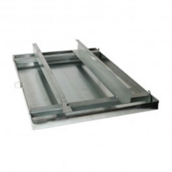 Drain Pan, 0.75 in, 26 in WD, 55 in LG, 24 gauge THK, Gray