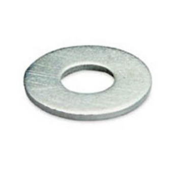 Flat Washer, Round, 0.375 in ID, 1 in, Steel, Zinc Plated