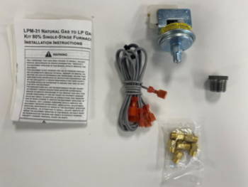 LP Conversion Kit, Single Stage, 80% W/ LP Switch