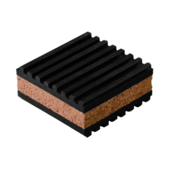 Pad, Anti-Vibration, Rubber, 2 in WD, 0.875 in THK, 2 in LG