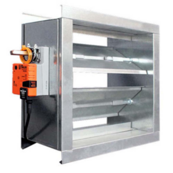 Duct Damper, Motorized Fresh Air, 16 in LG, 16 in WD