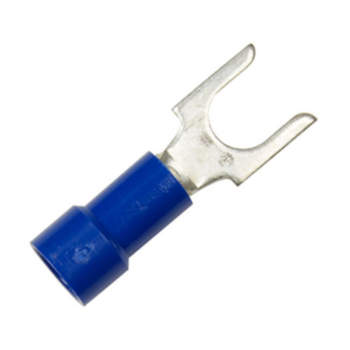 Cable Terminal, Spade, Tongue, 16 to 14 AWG, #10 Stud, Steel