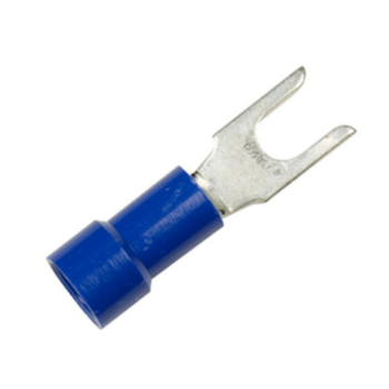 Cable Terminal, Spade, Tongue, 16 to 14 AWG, #6 Stud, Steel
