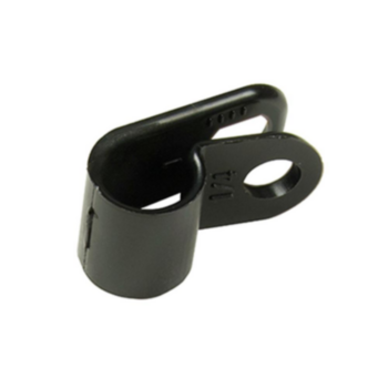 Cable Clamp, 0.25 in Dia, Nylon, Black