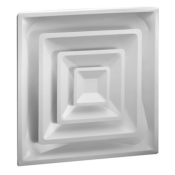 Diffuser, Insulated, Square, Fiberglass, White