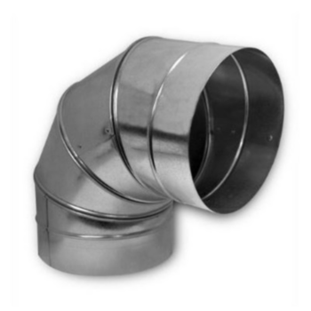 Duct Elbow, Standard Spiral, Round, 90 deg, 10 in, 26 Ga