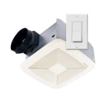Exhaust Fan, Ventilation, 110 cfm, 120 V, 0.3 A, Galv Steel