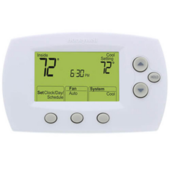 Thermostat, Programmable, +/-1 degF, 1 A, White, 50/60 Hz