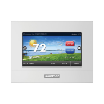 Goodman, Thermostat, Program, White, Backlit, 4 Heat/2 Cool, 7 Day
