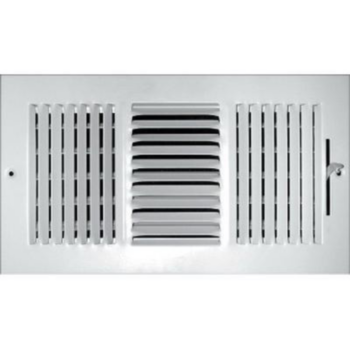 Ceiling Register, 3-Way Stamped, 14 in x 8 in, Steel, White