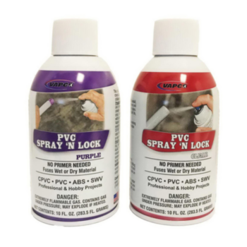 Adhesive, PVC Spray N Lock, 10 oz Aerosol Can, Purple