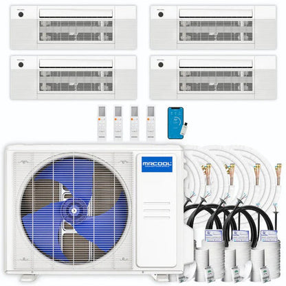 MRCOOL DIY 5th Gen 4-Zone Ductless Mini Split AC & Heat Pump 27000 BTU (6K+9K+9K+12K), One-Way Cassette Units, 230V