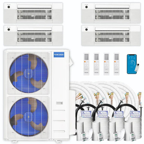 MRCOOL DIY 5th Gen 4-Zone Ductless Mini Split AC & Heat Pump 55000 BTU (9K+18K+18K+18K), One-Way Cassette Units, 230V