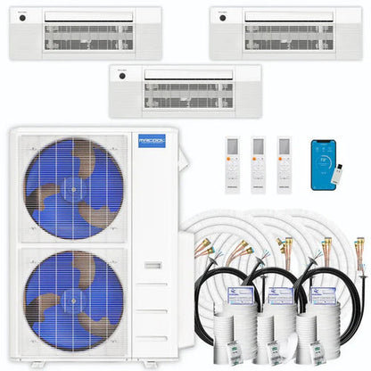 MRCOOL DIY 5th Gen 3-Zone Ductless Mini Split AC & Heat Pump 55000 BTU (12K+18K+18K), One-Way Cassette Units, 230V