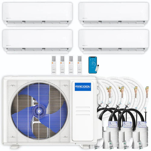 MRCOOL DIY 5th Gen 4-Zone Ductless Mini Split AC & Heat Pump 36000 BTU (6K+6K+12K+18K), Wall Mount Units, 230V