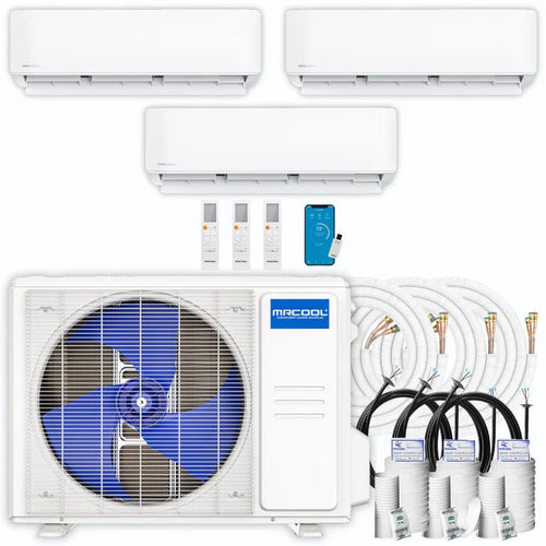 MRCOOL DIY 5th Gen 3-Zone Ductless Mini Split AC & Heat Pump 27000 BTU (9K+9K+18K), Wall Mount Units, 230V