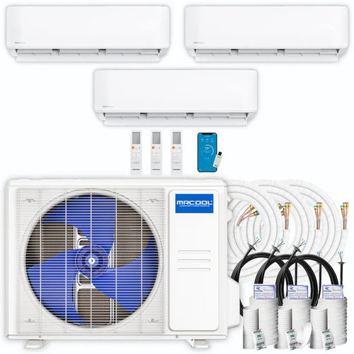 MRCOOL DIY 5th Gen 3-Zone Ductless Mini Split AC & Heat Pump 36000 BTU (9K+9K+9K), Wall Mount Units, 230V