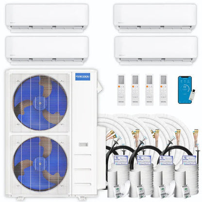 MRCOOL DIY 5th Gen 4-Zone Ductless Mini Split AC & Heat Pump 48000 BTU (6K+6K+6K+18K), Wall Mount Units, 230V