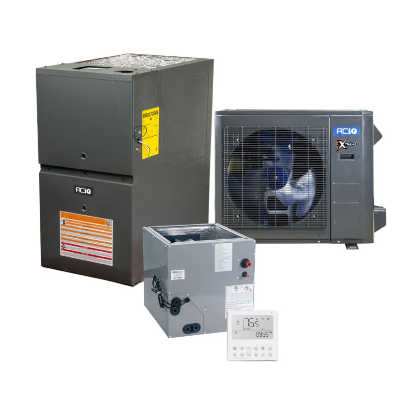 ACIQ Extreme Series 3 Ton 16 SEER2 80% AFUE 80,000 BTU Low NOx Furnace & Heat Pump System - R454B Inverter Upflow / Horizontal