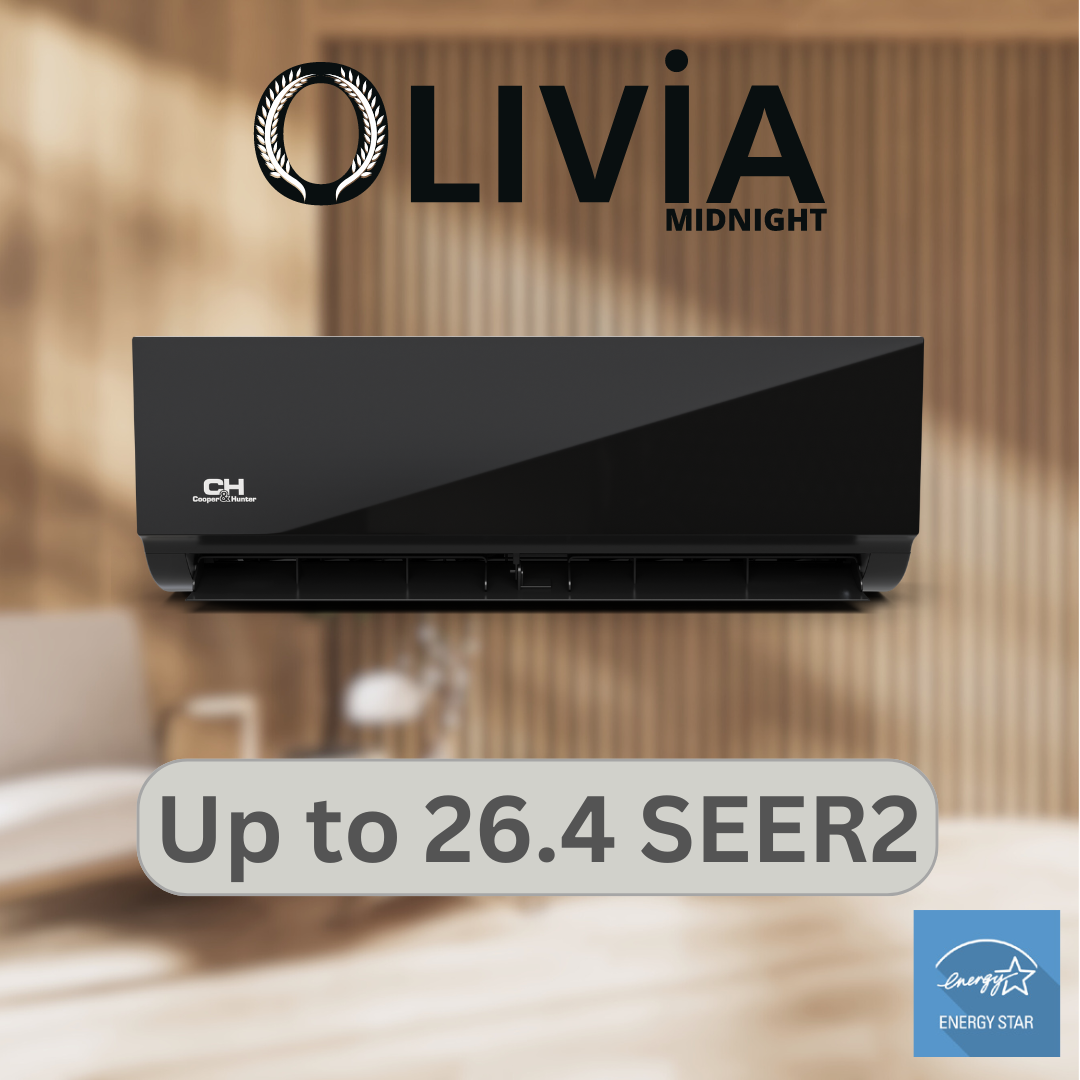 Cooper&Hunter Olivia Midnight Wall Mount Ductless Mini Split AC Indoor Unit – 6000 BTU | R410A