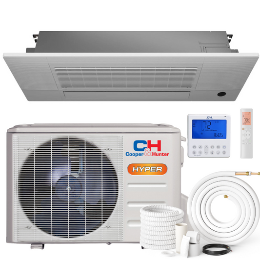 Cooper&Hunter 6,000 BTU Hyper Single Zone One-Way Cassette Minisplit Heat Pump System R410A 230V