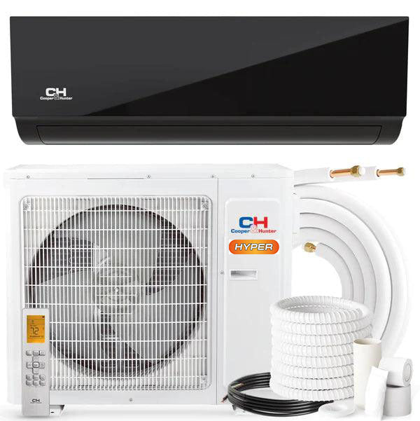 Cooper&Hunter 9,000 BTU Olivia Midnight Hyper Single Zone Wall Mount Minisplit Heat Pump System R410A 230V