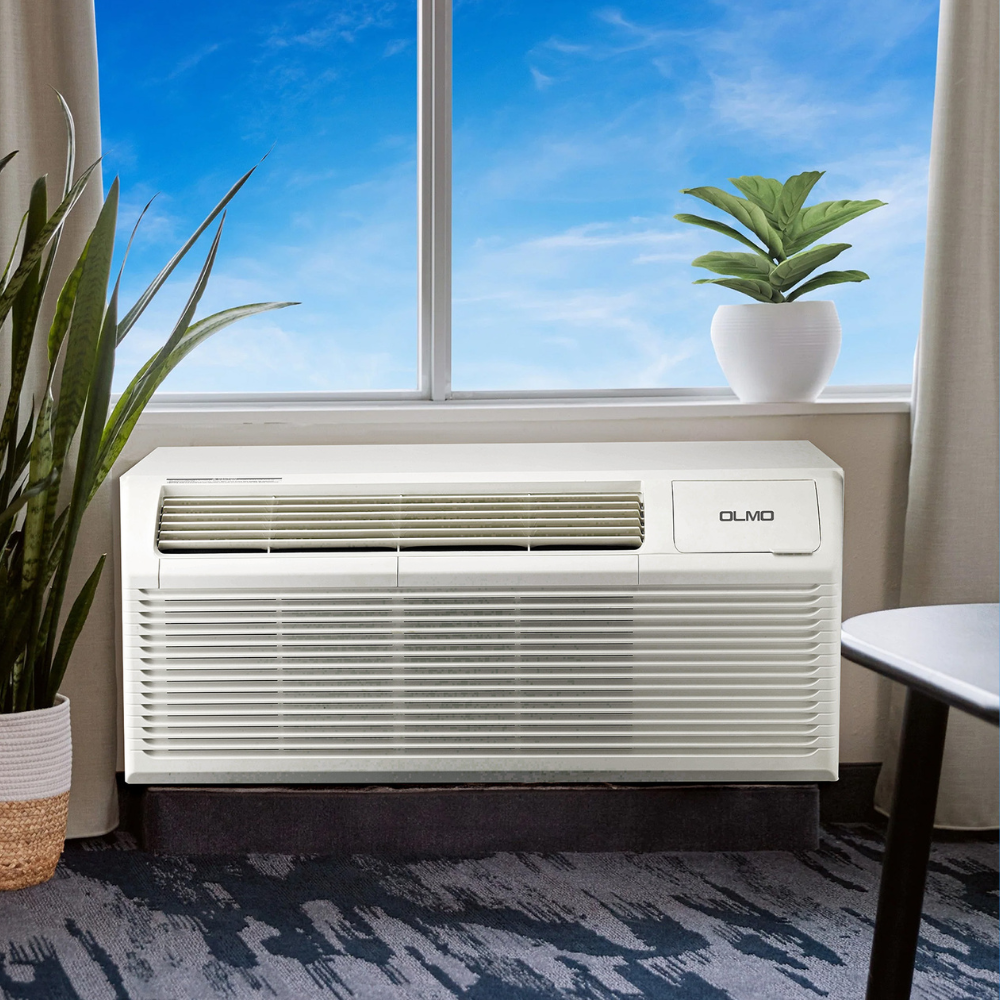OLMO 12,000 BTU Smart PTAC Heating & Cooling AC Unit – 230V Through-Wall with Remote
