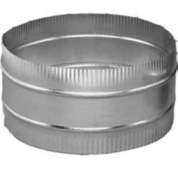 Duct Sleeve, Flexible Connector, 12 in Dia, 6 in LG, Silver