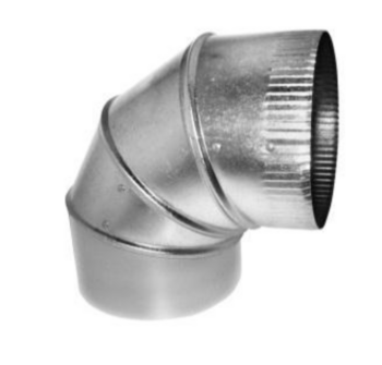Duct Elbow, Adjustable, Round, 90 deg, 18 in, 26 Ga